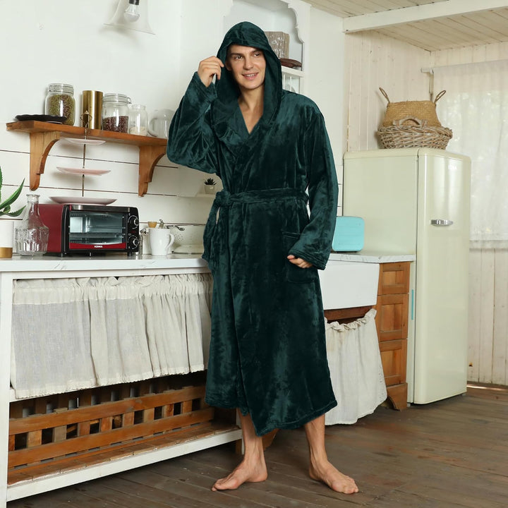 Luksusowy płaszcz kąpielowy dla mężczyzn - Robbie-ciemnoszary-S/M-Trend Polska