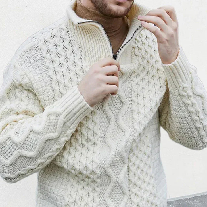 Luksusowy Sweter Dla Mężczyzn - KnitCraft-Czarny-M-Trend Polska