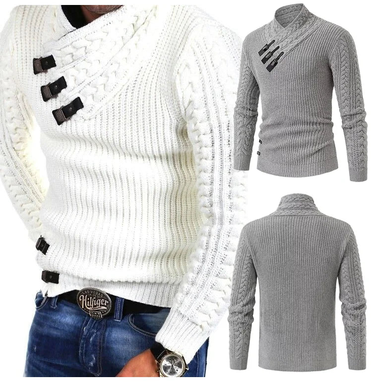 Luksusowy sweter kaszmirowy dla mężczyzn - Oliver-Czarny-S-Trend Polska