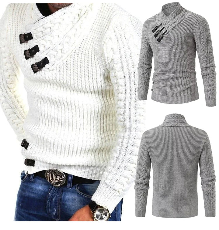 Luksusowy sweter kaszmirowy dla mężczyzn - Oliver-Czarny-S-Trend Polska