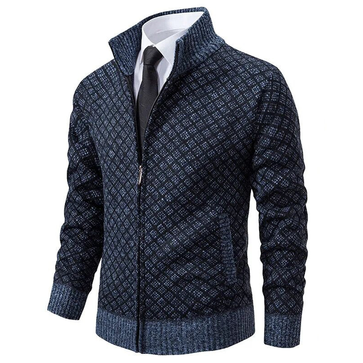 Luksusowy sweter męski - Oliver-Niebieski-XS-Trend Polska