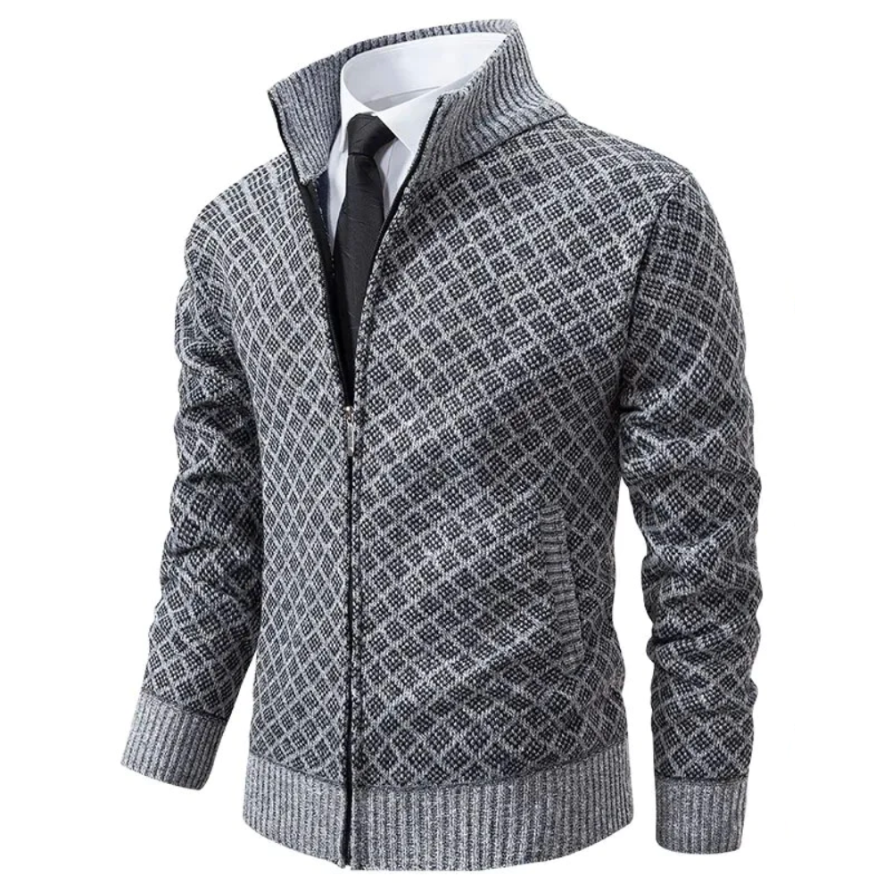 Luksusowy sweter męski - Oliver-Szary-XS-Trend Polska