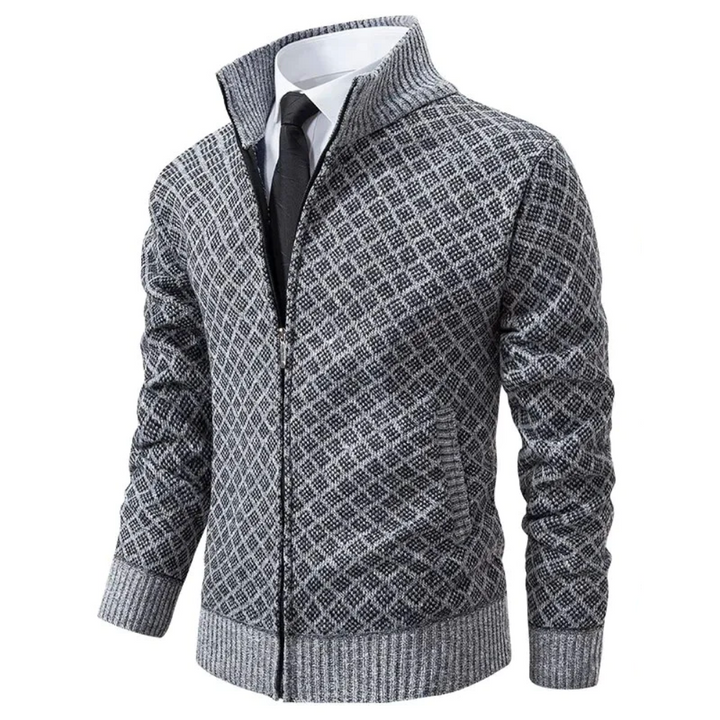 Luksusowy sweter męski - Oliver-Szary-XS-Trend Polska
