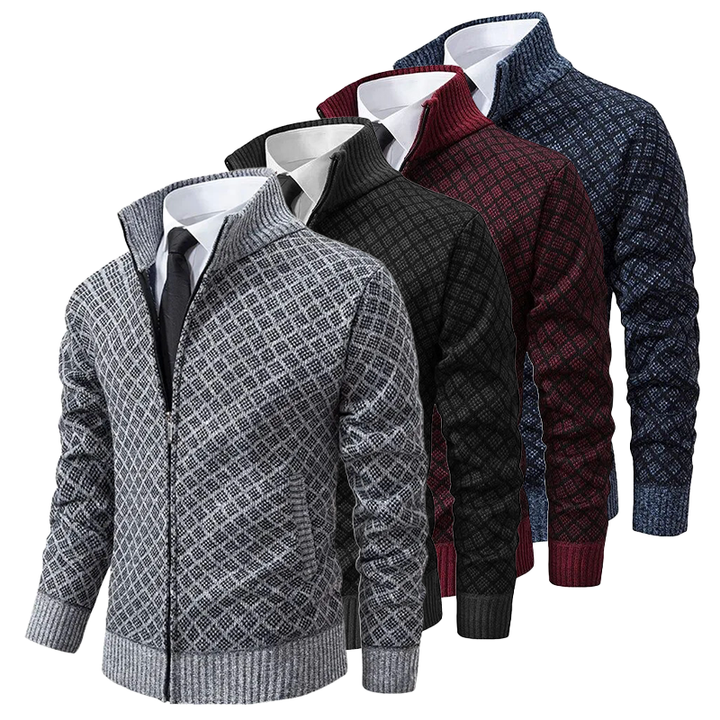 Luksusowy sweter męski - Oliver-Szary-XS-Trend Polska