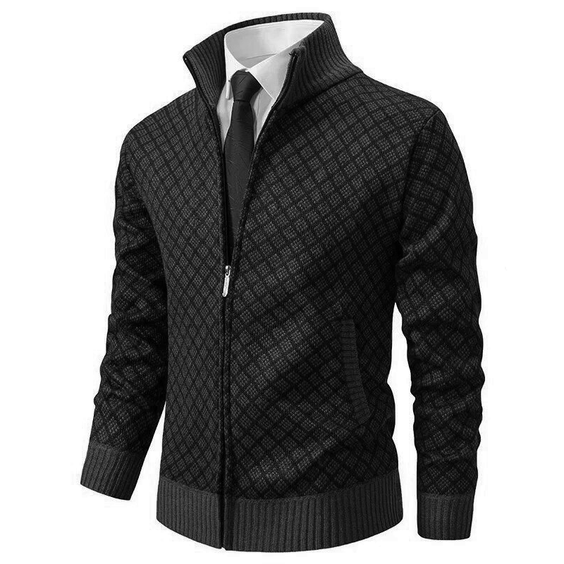 Luksusowy Sweter Włóczkowy - Oliver-Czarny-XS-Trend Polska