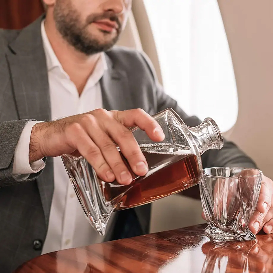 Luksusowy szklany dzbanek do whisky i zestaw szklanek - WhiskeyWave-Trend Polska
