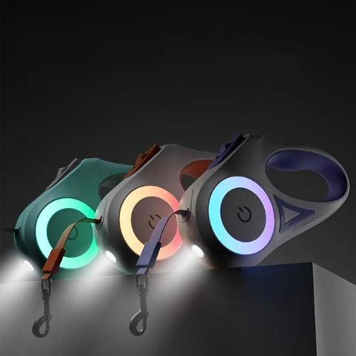 Lumińcząca smycz dla psa z latarką - GlowGuard-Pomarańczowy-Trend Polska