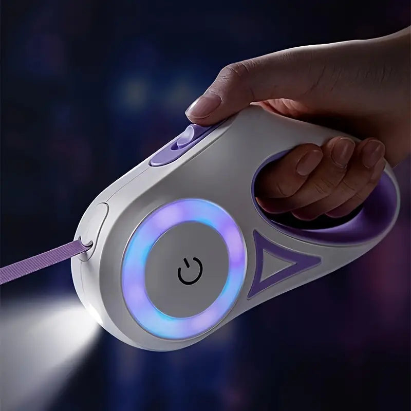 Lumińcząca smycz dla psa z latarką - GlowGuard-Pomarańczowy-Trend Polska