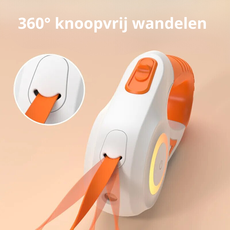 Lumińcząca smycz dla psa z latarką - GlowGuard-Pomarańczowy-Trend Polska
