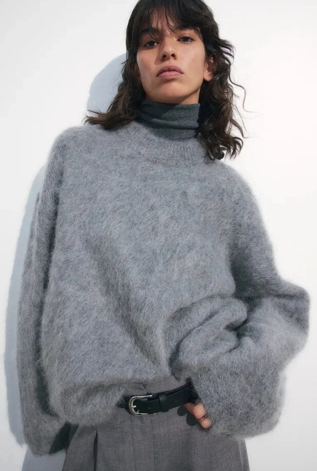 Luna Sweter-Szary-S-Trend Polska