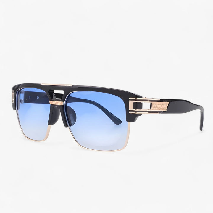 Lustrzane retro okulary przeciwsłoneczne – Calvero-Czarny Niebieski-Trend Polska