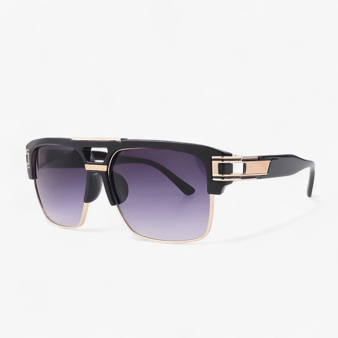 Lustrzane retro okulary przeciwsłoneczne – Calvero-Czarny Szary-Trend Polska