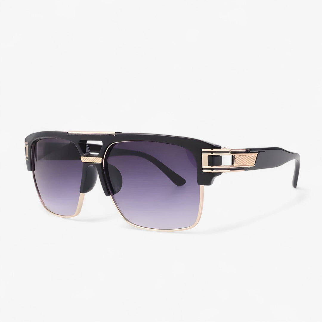 Lustrzane retro okulary przeciwsłoneczne – Calvero-Czarny Szary-Trend Polska