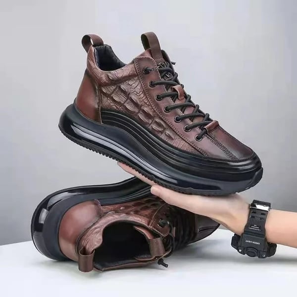 Luxe Air Cushion Męskie Sneakers - Mason-39-Brązowy-Trend Polska