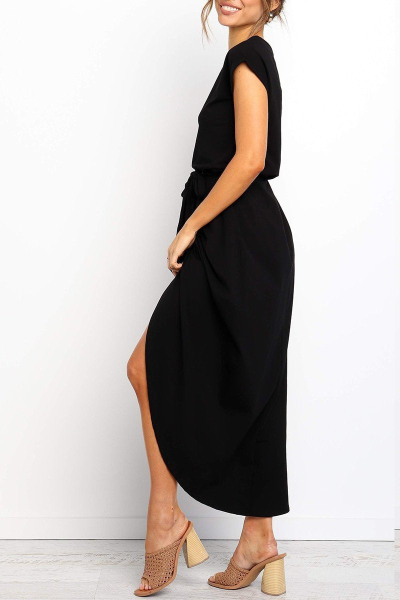 Luźna sukienka midi – Isabella-Czarny-S-Trend Polska