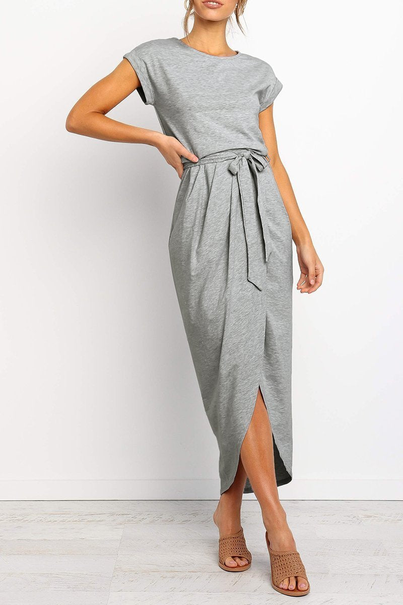 Luźna sukienka midi – Isabella-Zielony-S-Trend Polska