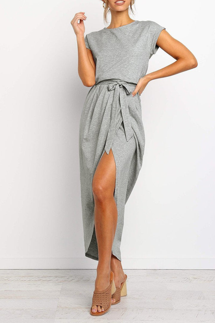 Luźna sukienka midi – Isabella-Zielony-S-Trend Polska