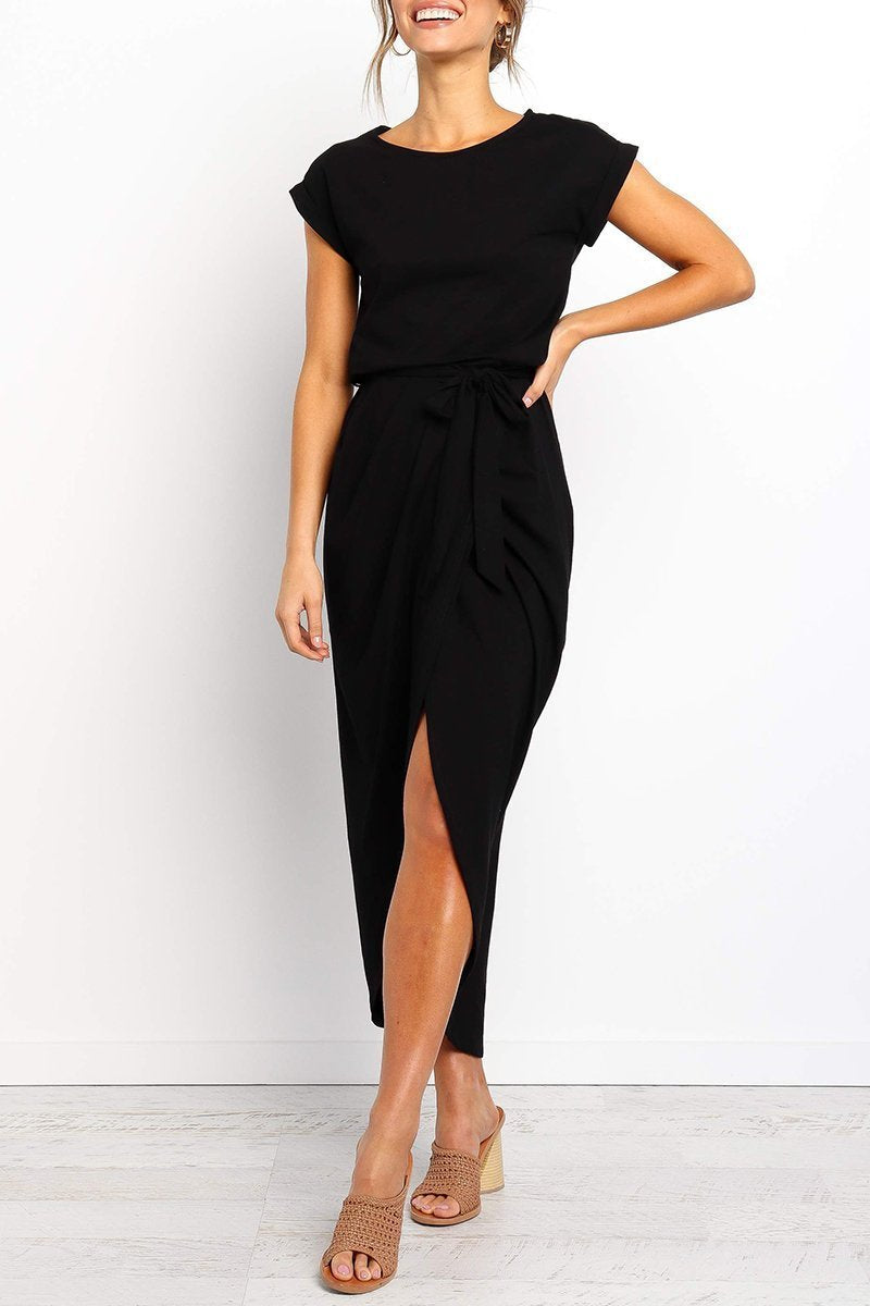 Luźna sukienka midi – Isabella-Zielony-S-Trend Polska