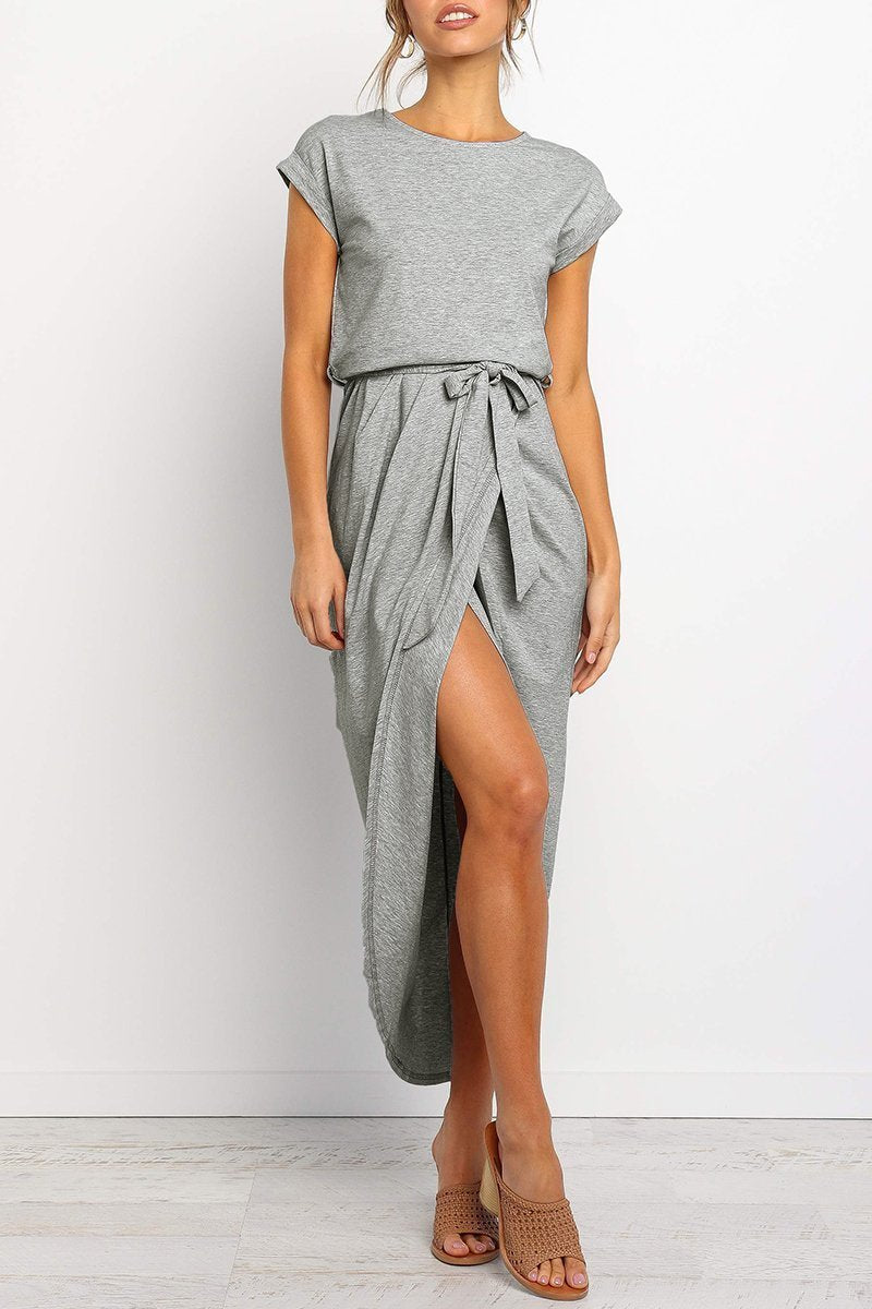 Luźna sukienka midi – Isabella-Zielony-S-Trend Polska