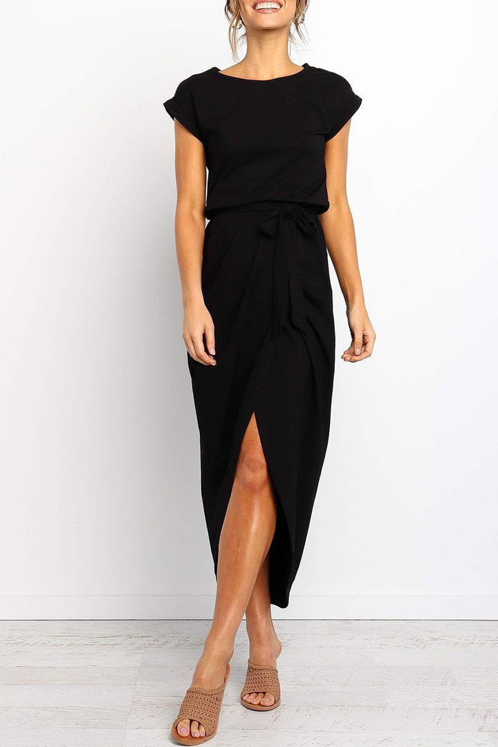 Luźna sukienka midi – Isabella-Zielony-S-Trend Polska