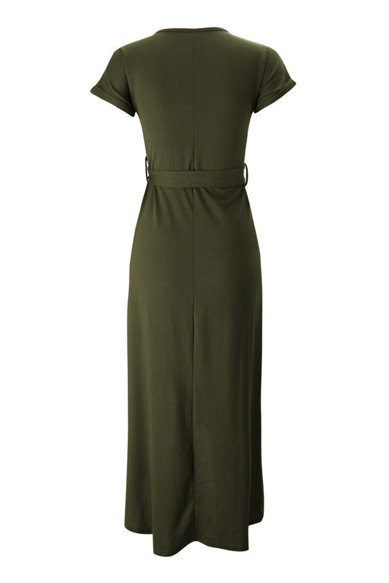 Luźna sukienka midi – Isabella-Zielony-S-Trend Polska