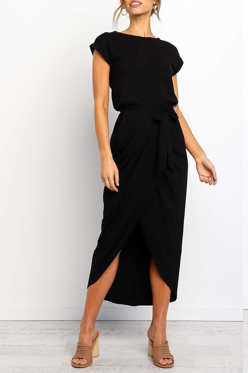 Luźna sukienka midi – Isabella-Zielony-S-Trend Polska