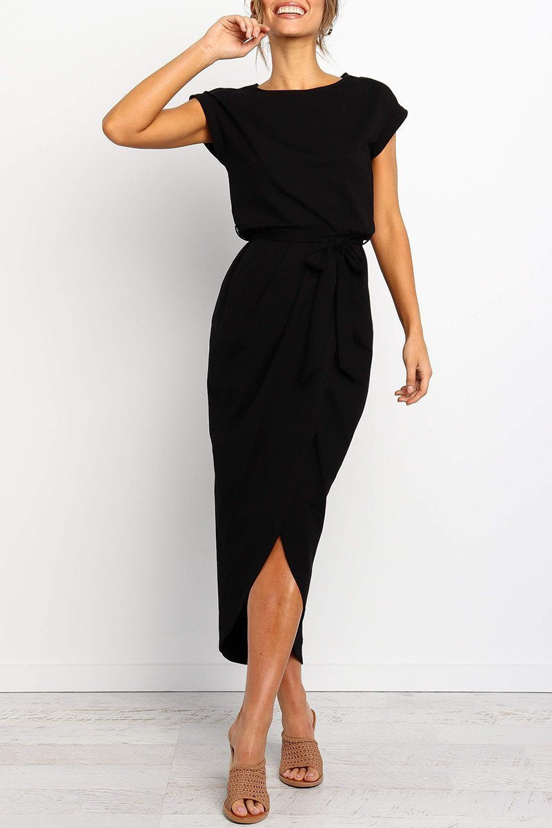 Luźna sukienka midi – Isabella-Zielony-S-Trend Polska