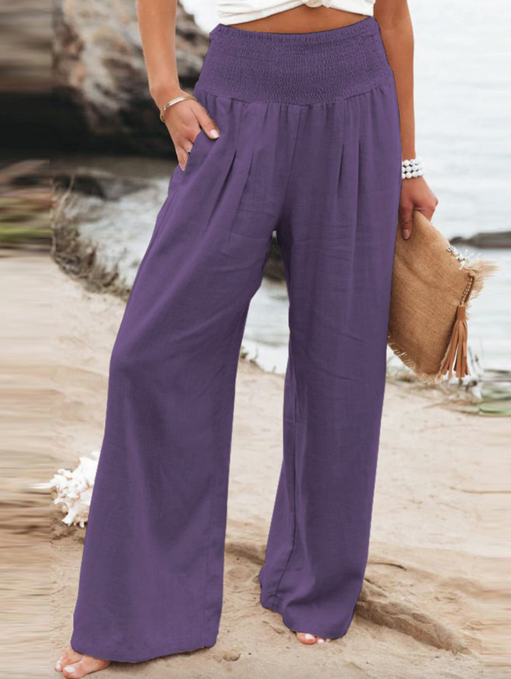 Luźne Spodnie - BreezeEase-Fioletowy-32-34-Trend Polska