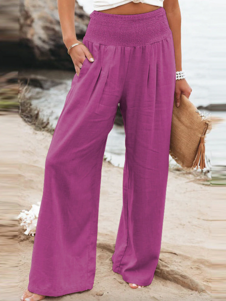 Luźne Spodnie - BreezeEase-Różowy-32-34-Trend Polska