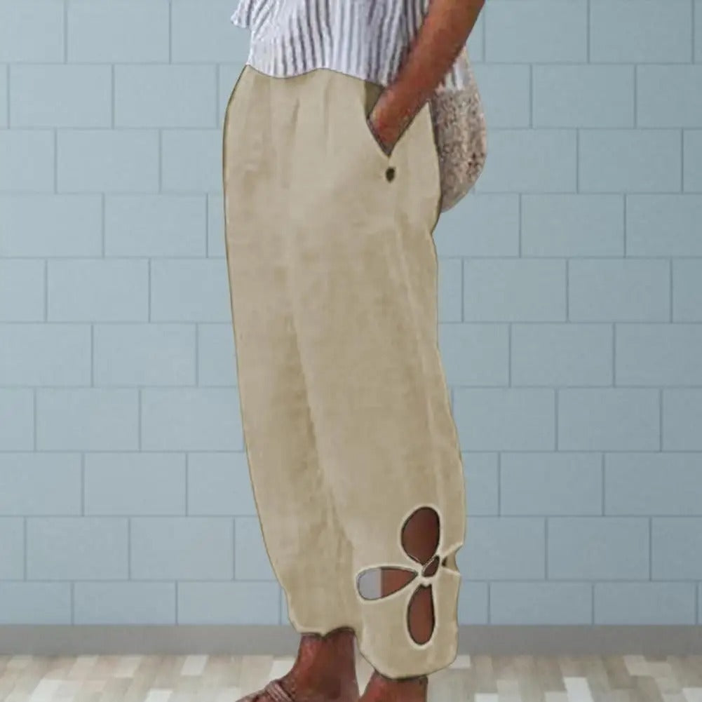Luźne spodnie damskie o swobodnym kroju – Mireen-Khaki-S-Trend Polska