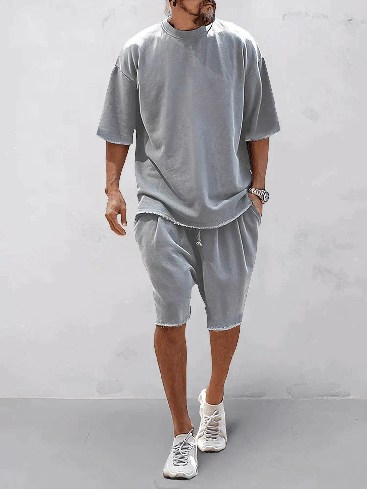 Luźny zestaw sportowy dla mężczyzn w stylu Loose-Fit – Cassian-Jasnoszary-S-Trend Polska