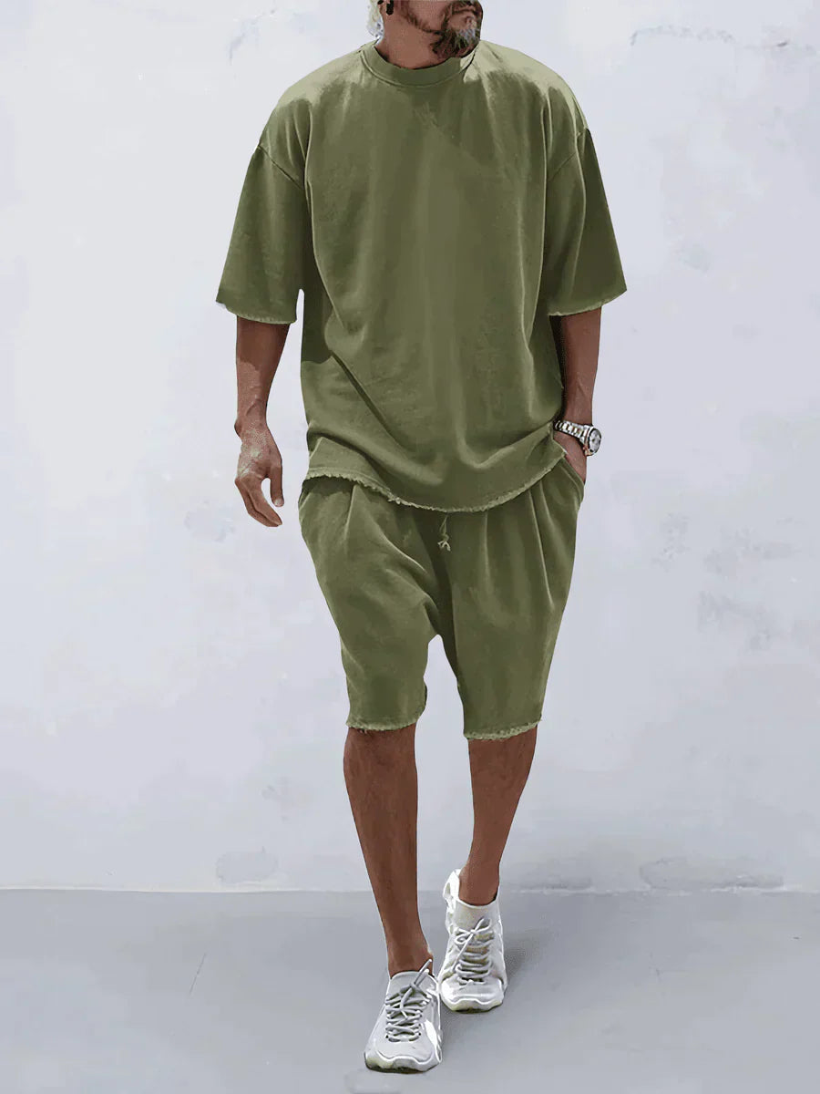 Luźny zestaw sportowy dla mężczyzn w stylu Loose-Fit – Cassian-Jasnoszary-S-Trend Polska