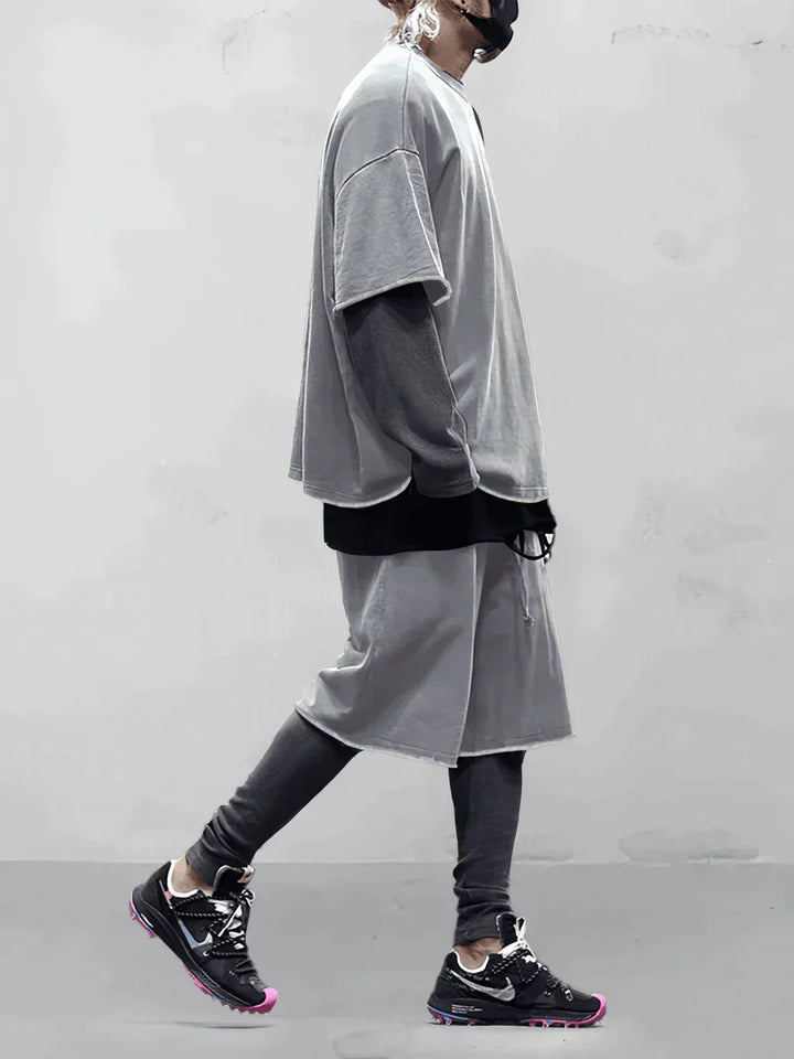 Luźny zestaw sportowy dla mężczyzn w stylu Loose-Fit – Cassian-Jasnoszary-S-Trend Polska