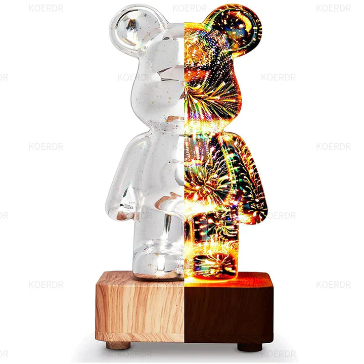 Magiczna 3D Projekcja Fajerwerków Lampa Nastrojowa - StarBear-7 Kolory-Trend Polska