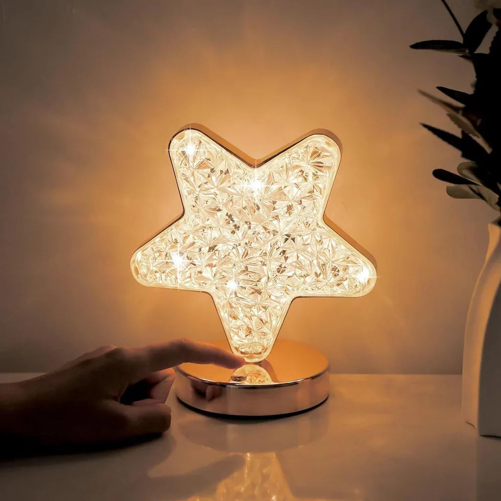 Magiczna Lampa Stołowa z Kryształami z Funkcją Przyciemniania - Celestia-Gwiazda-Trend Polska