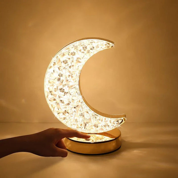 Magiczna Lampa Stołowa z Kryształami z Funkcją Przyciemniania - Celestia-Księżyc-Trend Polska