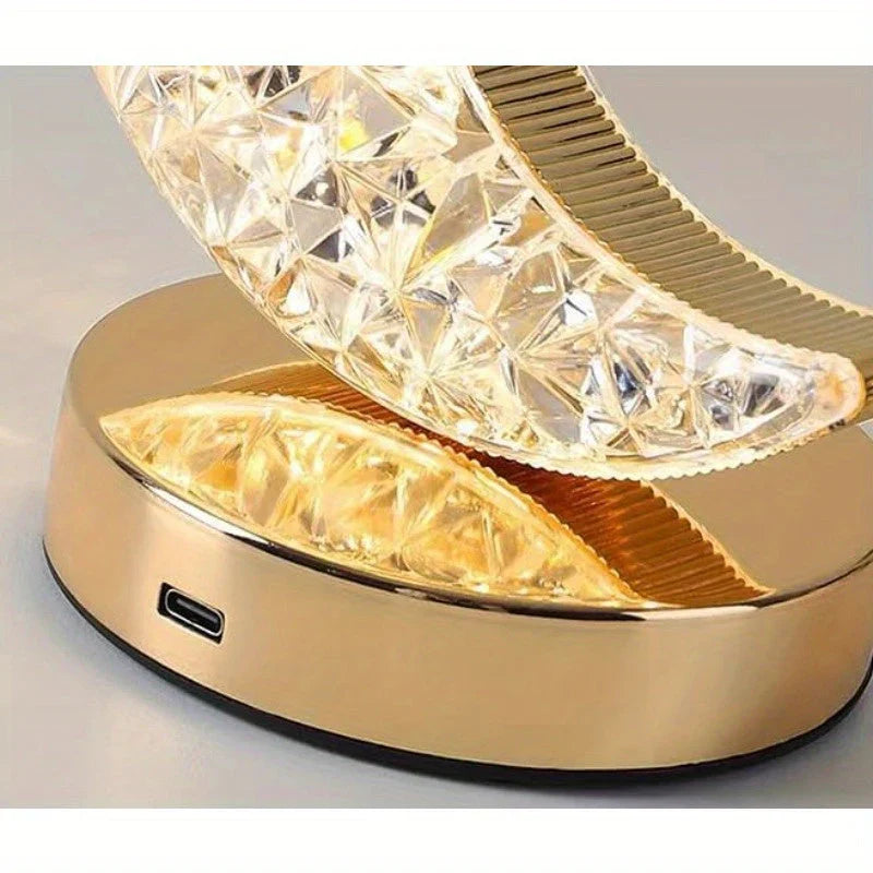Magiczna Lampa Stołowa z Kryształami z Funkcją Przyciemniania - Celestia-Księżyc-Trend Polska