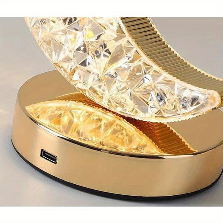 Magiczna Lampa Stołowa z Kryształami z Funkcją Przyciemniania - Celestia-Księżyc-Trend Polska