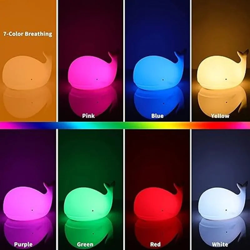 Magiczna Podświetlana Lampa Wieloryb – Luma | Miękkie Światło dla Dzieci-Trend Polska