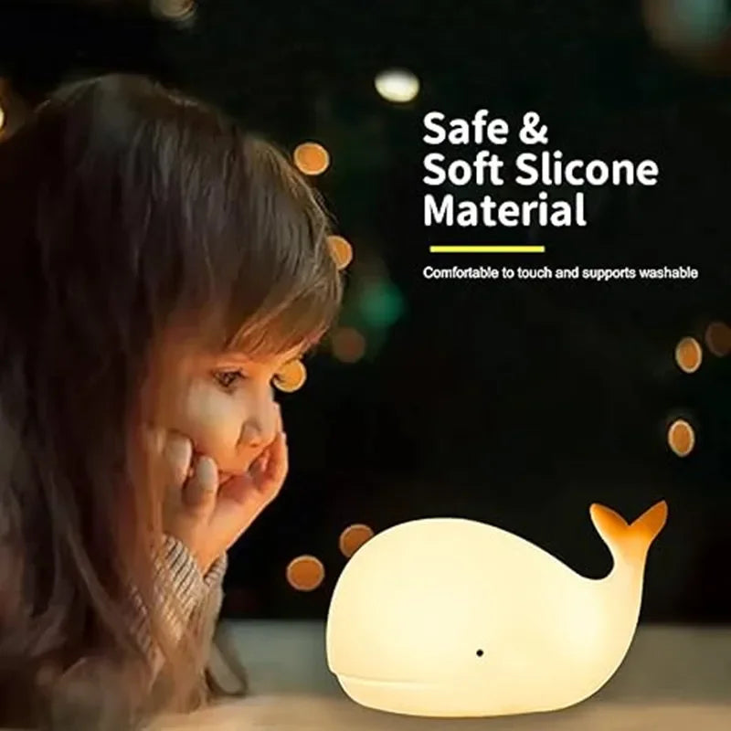 Magiczna Podświetlana Lampa Wieloryb – Luma | Miękkie Światło dla Dzieci-Trend Polska