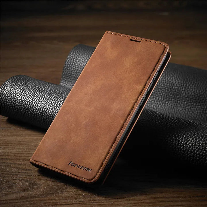 Magnetyczne etui na iPhone – GripFold-Brązowy-iPhone 15 Plus-Trend Polska