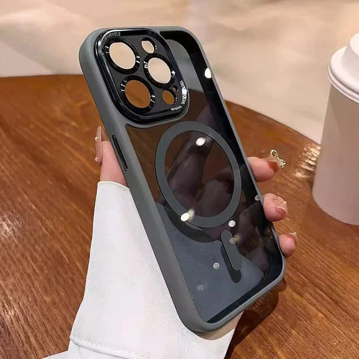 Magnetyczne etui ochronne na iPhone – iShield-Szary-iPhone 16-Trend Polska
