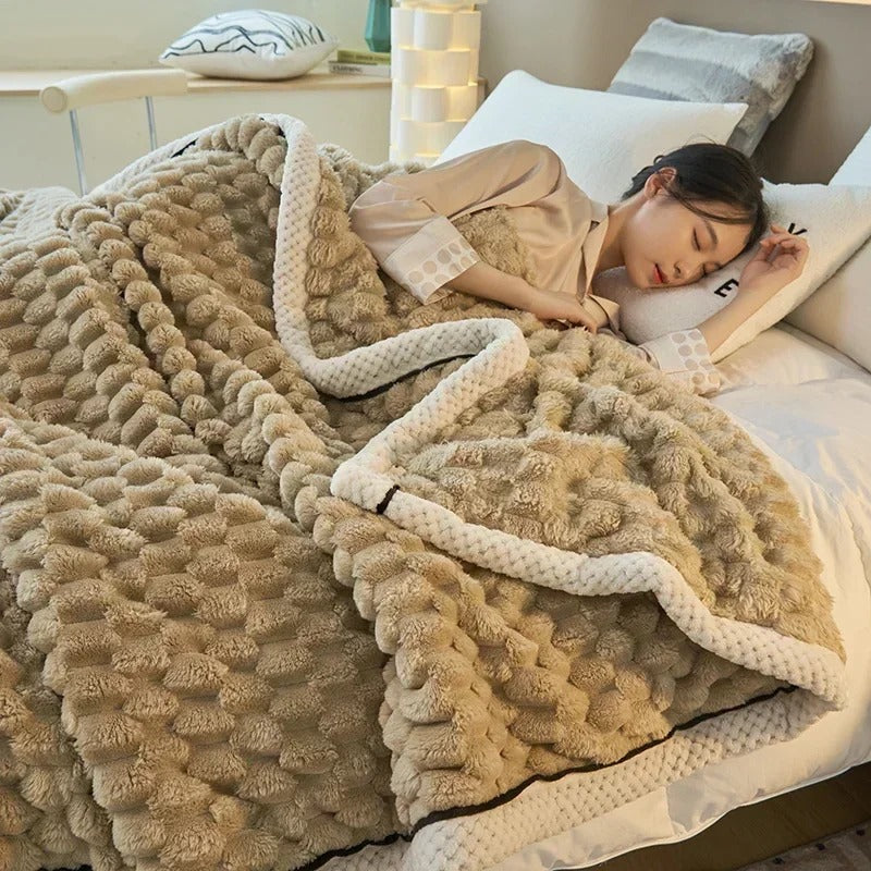 Podwójna koc z koralowego weluru na jesień i zimę – TurtleWarm