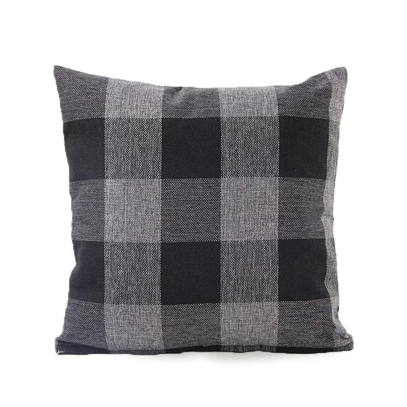 Przytulna poduszka w kratę w stylu wiejskim – Autumn Plaid