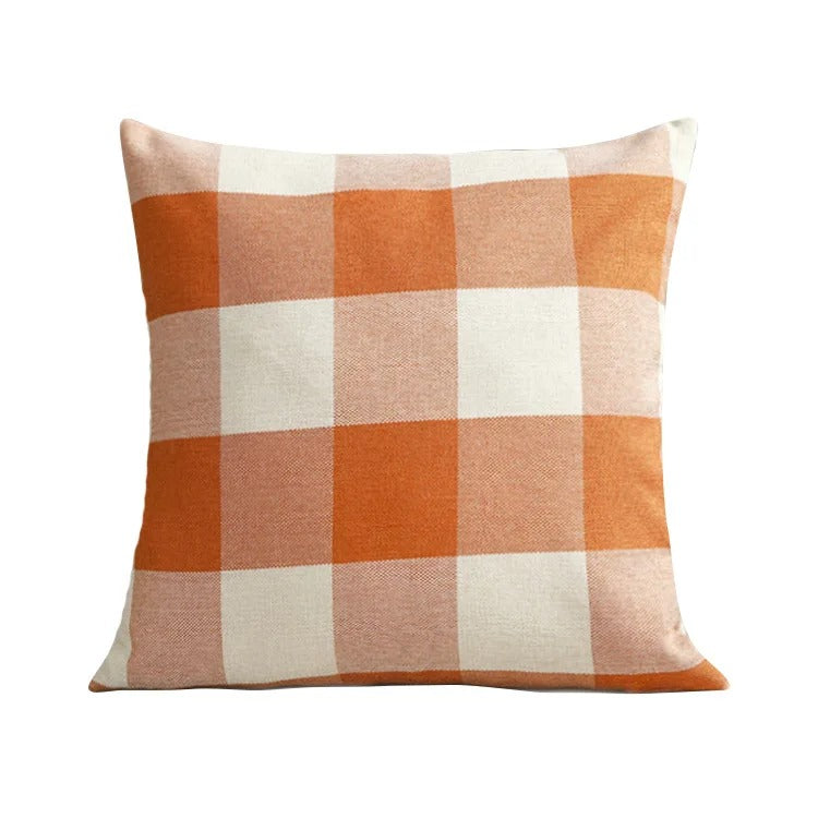 Przytulna poduszka w kratę w stylu wiejskim – Autumn Plaid