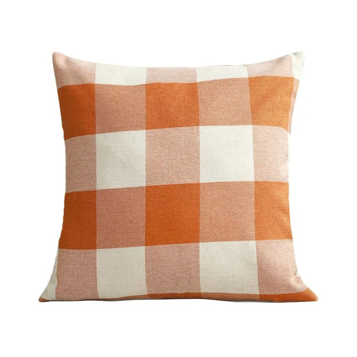 Przytulna poduszka w kratę w stylu wiejskim – Autumn Plaid