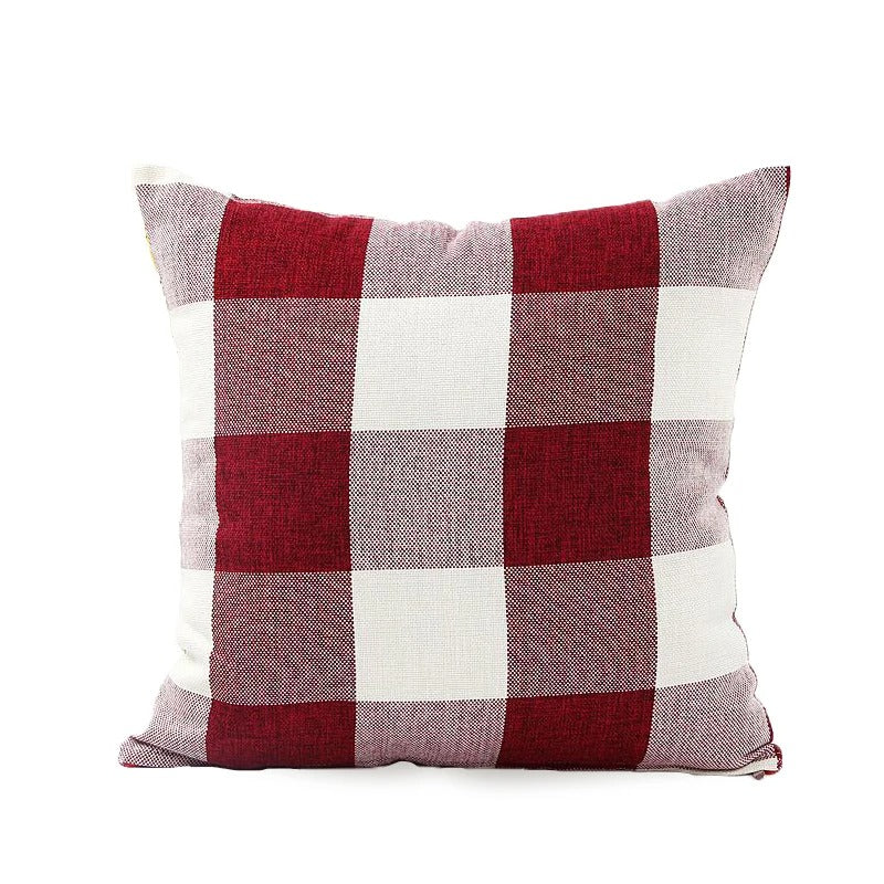 Przytulna poduszka w kratę w stylu wiejskim – Autumn Plaid