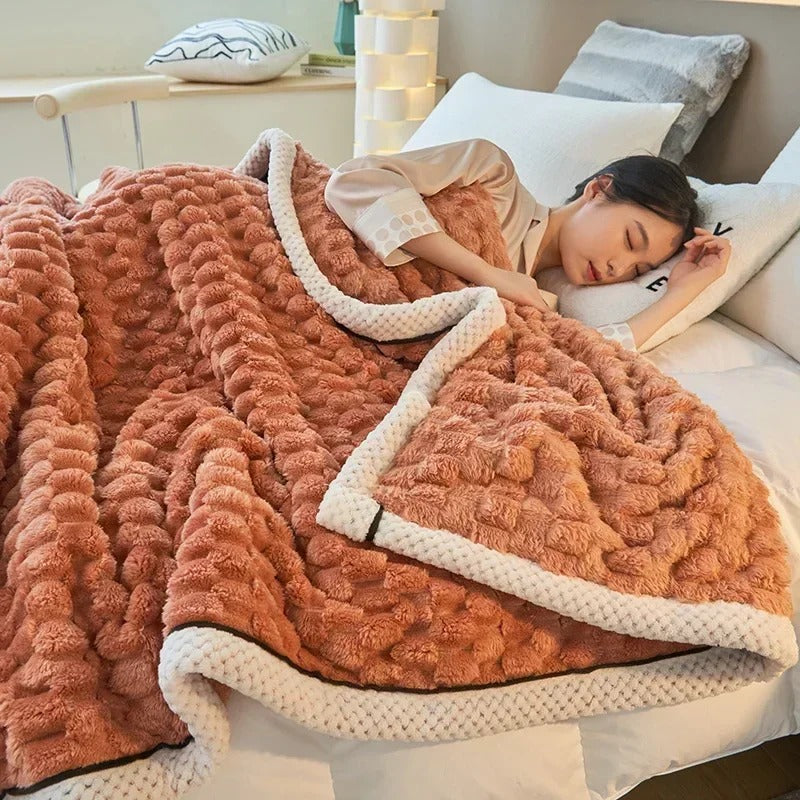 Podwójna koc z koralowego weluru na jesień i zimę – TurtleWarm