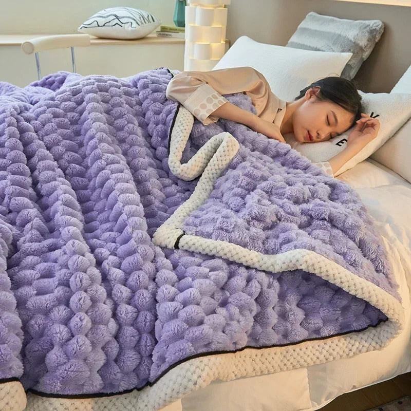 Podwójna koc z koralowego weluru na jesień i zimę – TurtleWarm