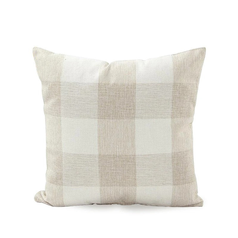 Przytulna poduszka w kratę w stylu wiejskim – Autumn Plaid
